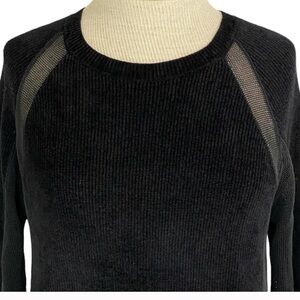 Rag & Bone Verity Black Chenille Mesh Panel Sweater